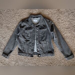 Time and Tru Grey Wash Denim Jacket Large